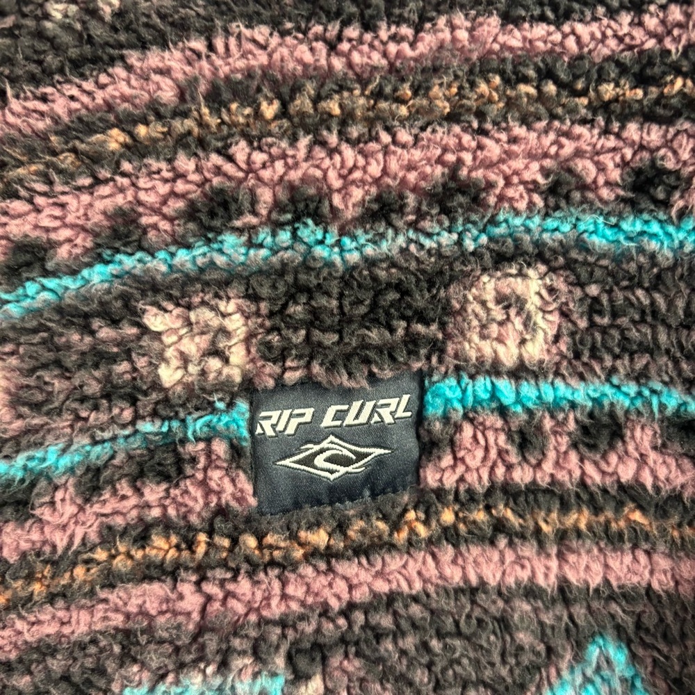 Rip Curl Men's Polar Fleece Jacket Zip Up Aztec Size Medium Outdoor Cozy - Picture 4 of 10